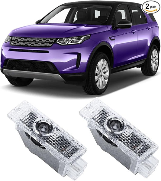 2 Pcs Never Fade Door Light Logo, Projection Ghost Shadow Welcome Puddle Light Compatible with Range Rover Discovery Freelander Evoque LR2 3 4 Sport Accessories (Green)