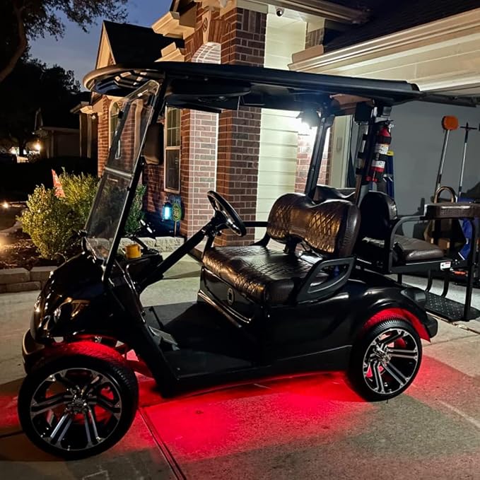 YM E-Bright Car Led Strip Lights for Golf Cart Underglow Motorcycles Marine Boat Kayak Interior Exterior 5050 Chipset 15SMD Waterproof IP67 12V,Red(Pack of 4) | 5050 15SMD LED chip, fits car, golf cart, motorcycle, marine boat & kayak for interior & ex...