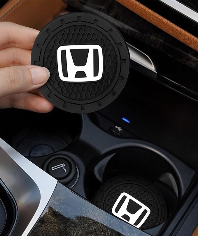 Car Cup Holder Coaster for Honda Accord Civic Fit CRV Pilot EX CR-V EX-L | Silicone, 2.76 Inch, 2 Pieces
