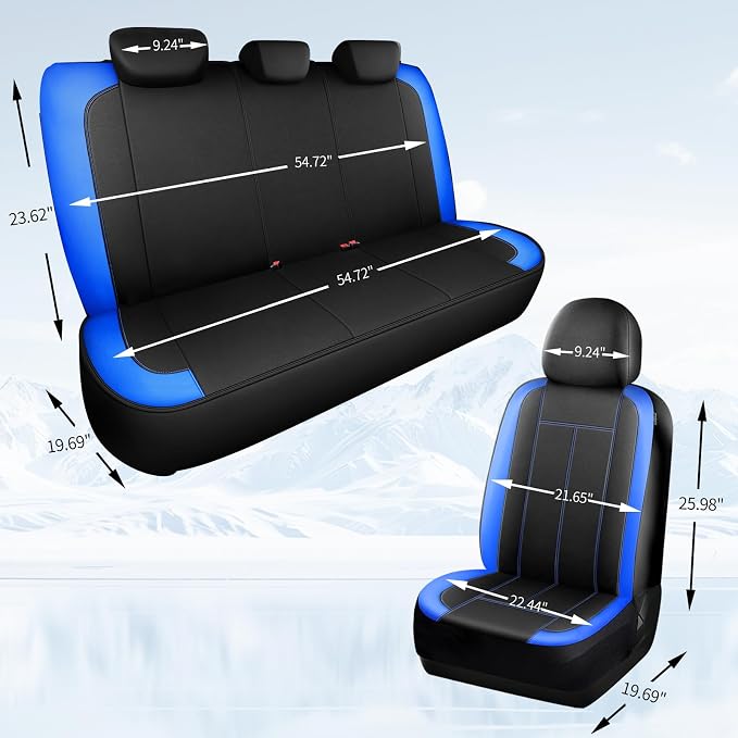 HChengkikz Full Set Neoprene Waterproof Car Seat Covers, Seat Protectors | Water Resistant Seat Protectors, Airbag Compatible, Universal Fit for Sedans, SUVs, Trucks, Vans