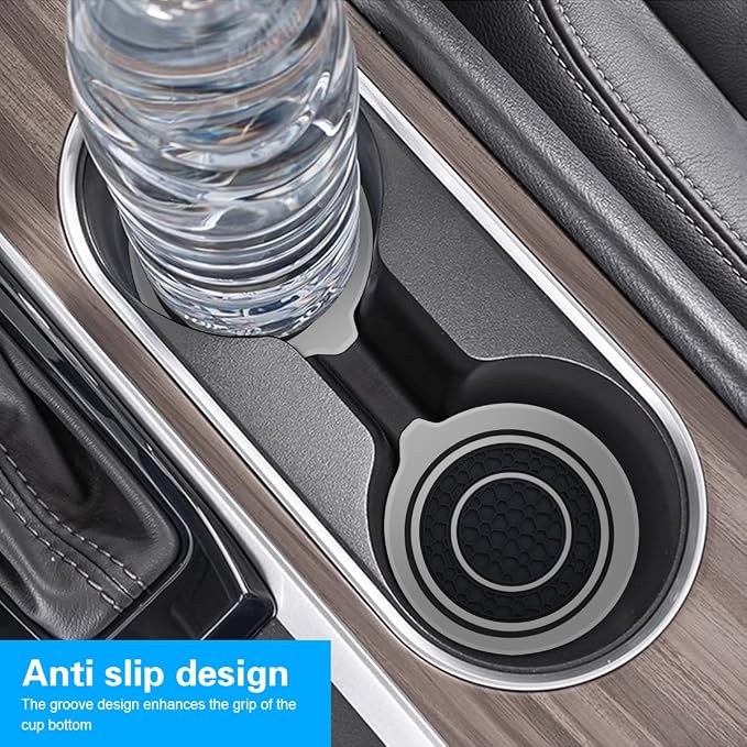 Mandark Car Cup Holder Coaster, 2.75 Inch Non-Slip Vehicle Cup Holder Insert Mats, Dustproof Automotive Interior Console Cup Insulated Pads Accessories, Universal for SUV, Sedan, Truck (Gray)