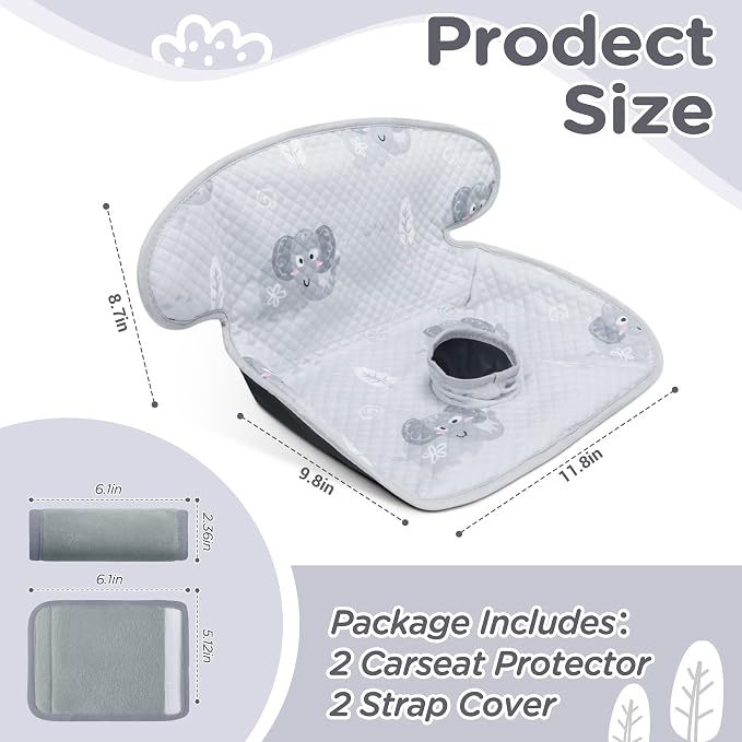 Piddle Pad Waterproof Car Seat Protector for Potty Training – Flat, Padding-Free Machine Washable Seat Cover for Spills & Potty Accidents – for Car Seat, High Chair -Grey