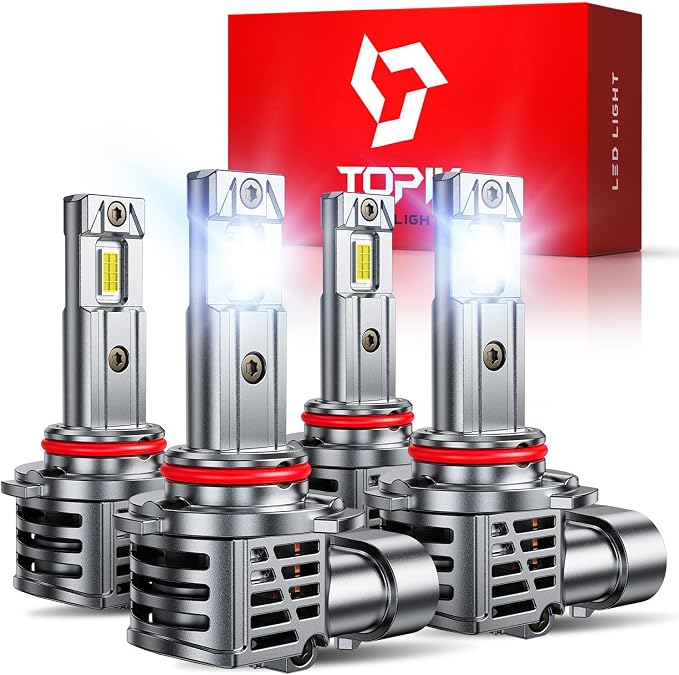 TOPIK 9005 9006 Light Bulbs Combo, 64000LM 6500K White 800% Super Bright | HB3 HB4 Halogen Replacement Fog Light Bulbs or Off-Road Bulbs, Plug & Play, 4PCS