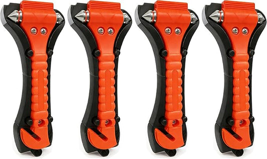 BFXM Car Window Breaker Hammer and Seat Belt Cutter 2-in-1, Emergency Escape Tool, Safety Glass Breaker, Automotive Safety Essentials and Accessories, 4 Packs