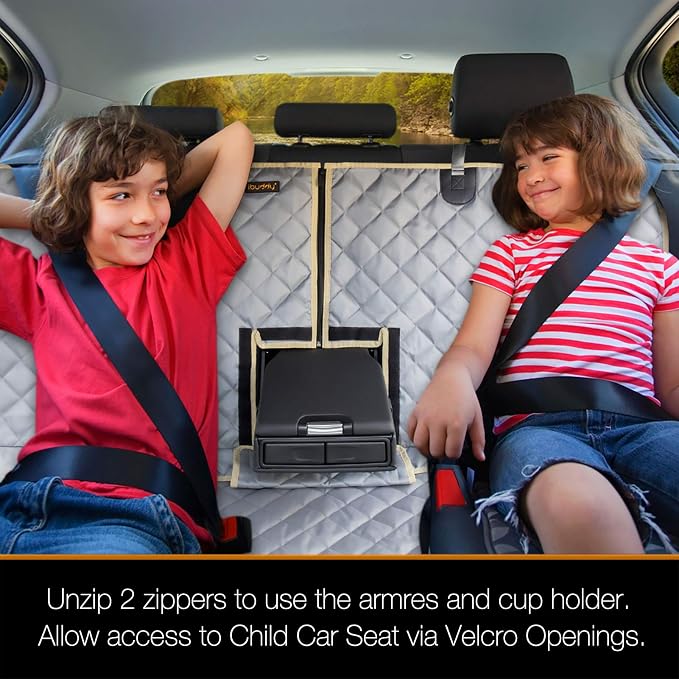 Car Seat Cover Waterproof Back Seat Cover for Kids and Dogs Without Smell Heavy Duty and Nonslip Rear Seat Protector Non Stick Fur Bench Seat Cover for SUV Van Easy to Install Machine Washable