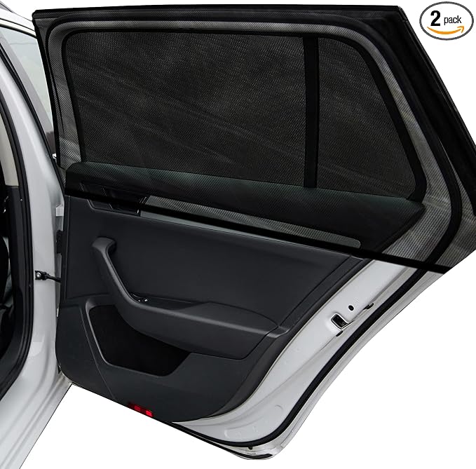 Car Window Shades，for Baby/Camping UV-Protection 2PCS Large 49"x22" | Car Sun Shades for Side Windows with Breathable Mesh，for Back Covers Car, Truck, Suv, Car Camping Essentials,Black