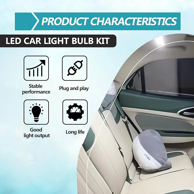 70 Pieces LED Car Interior Lights Bulb Kit - LED Dome Light 31 mm 36 mm 41 mm T10 Car Interiors Map Dome Trunk Cargo Door Courtesy License Plate Light - White