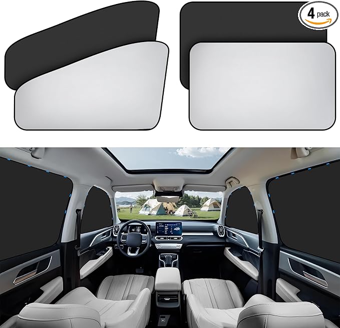 ZATOOTO Side Window Sunshade for Protecting Privacy,Magnetic Universal Fit | Black Side for Heat Absorption & Privacy,Silver Side for Sun Reflection & Cooling,Magnetic Quick & Effortless Installation