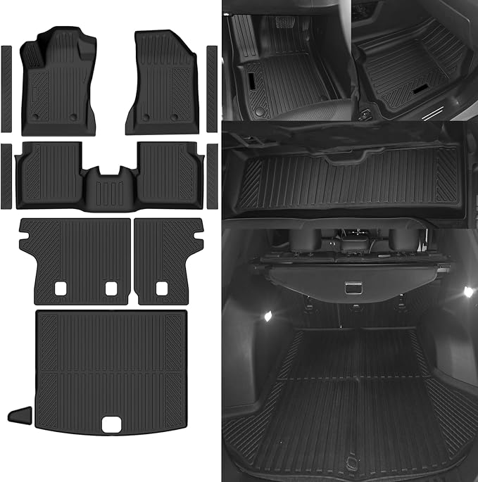 Custom Fit Floor Mats for 2017-2025 2026 Jeep Compass, All Weather TPE Floor Liners with Trunk Mat & Backrest Protectors & Door Sill Guard, Odorless Full Set Interior Accessories