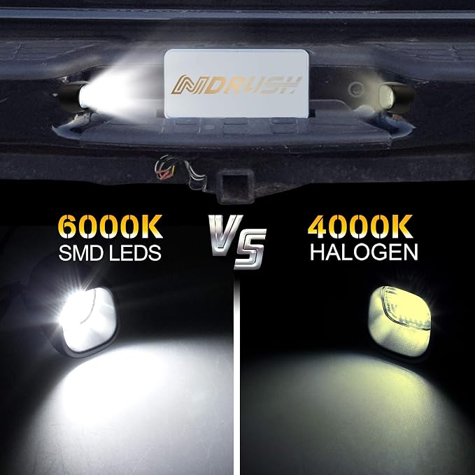 NDRUSH Led License Plate Light Tag Lamp Assembly Compatible with Chevy Blazer S10 Gmc Jimmy Sonoma Oldsmobile Bravada, 6000k White, Pack Of 2