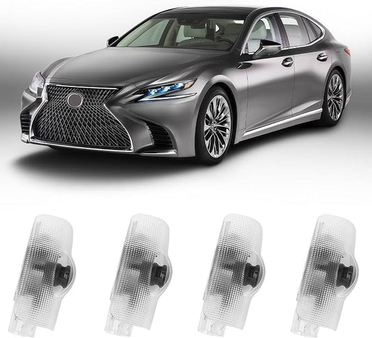 4pcs Car Door Lights Logo Projector, F-Sport Logo Compatible with LS/ES/is/LX/RX/GS/GX/RC/UX, No Fade HD LED Car Welcome Projector Lights, 3D Ghost Shadow Puddle Light(for F-Sport)