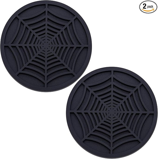 2PCS Car Cup Holder Coasters, 2.75 Inch Universal Non-Slip Insert Water Bottle Holder Pads, Car Interior Accessories Sets (Black)