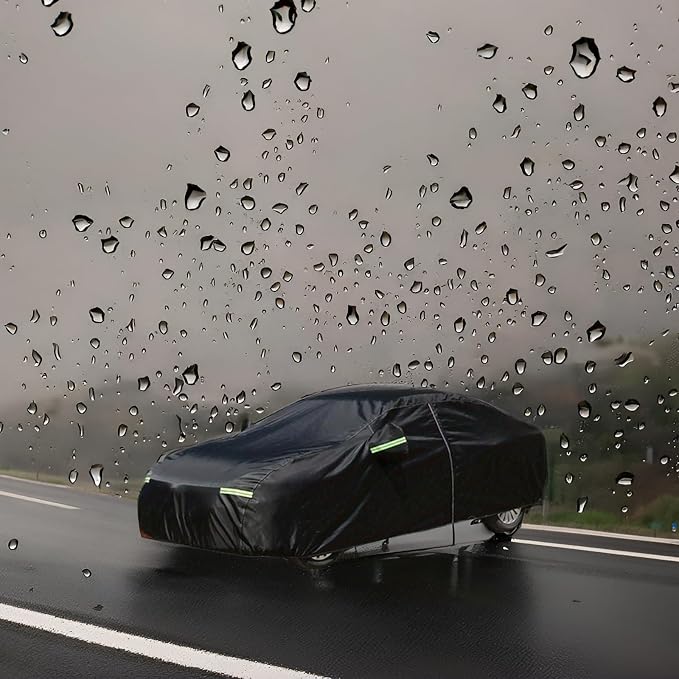 Car Cover for Sedan, Car Cover Waterproof All Weather for Automobiles, Outdoor Heavy Duty Full Car Covers Windproof Universal Fit for Sedan 180-185 inch