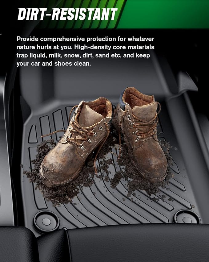 VIWIK Floor Mats Compatible for 2014-2019 Highlander, Car Mats All Weather Protection Custom Floor Liners Full Set Include Front, Rear and Third Row, Automotive Floor Mats TPE Black