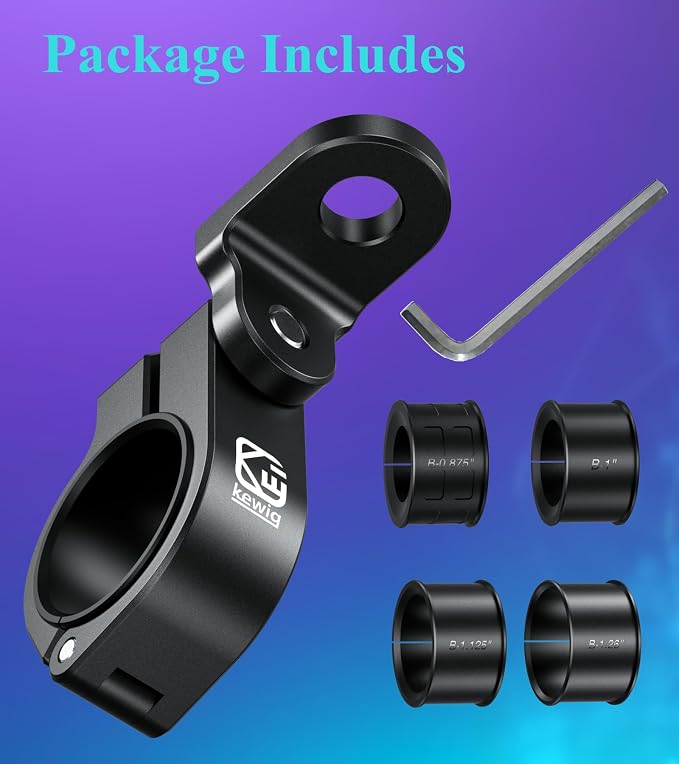 BRCOVAN 1PC UTV Whip Light Mounts, Off-Road LED Light Bar Mounting Bracket | Fit for Round Rails / Handlebars 0.875''/1"/1.125''/1.26"/1.375'' in Diameter, for ATV UTV Car Motorcycle Truck