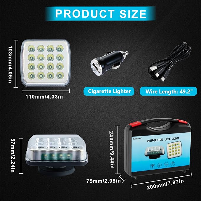 Wireless Rechargeable LED Road Flares Magnetic Portable Emergency Strobe Lights for Trucks Cars