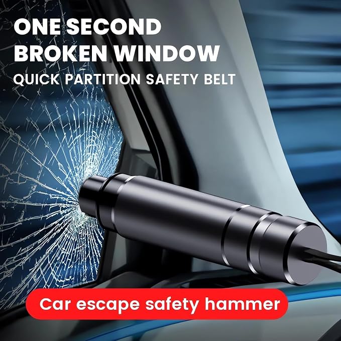 Car Window Breaker Tool,Car Window Breaker,Safe Hammer Car Window Breaker,Car Window Breaker and Seatbelt Cutter,Car Underwater Window Breaker,Car Hammer Seatbelt Cutter Window Breaker (Black+Red)