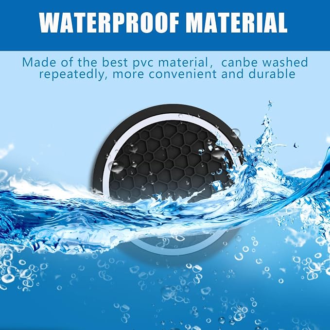 Car Cup Holder Coasters, Dustproof Automotive Interior Accessories Mat,2.75 Inch Non-Slip Insert Water Bottle Holder Pads, Universal for Vehicles, Trucks, RVs and More (Black/White, 2PCS)