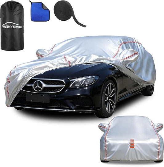 Waterproof All Weather Heavy Duty Vehicle Cover, 360° Underbody Wrap Windproof Design, Quick Install Outdoor Cover,（for Mercedes-Benz E-Class 2006-2025）