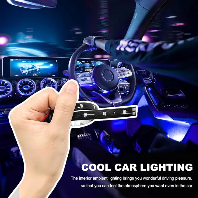 Wevdn 6 PCS 15 LED Strip Underbody Light, DC 12V 1Ft Flexible Underglow Car LED Light Strip with 6 Inch Wire, Waterproof LED Interior Exterior Decoration for Car Truck Motorcycle (Blue)
