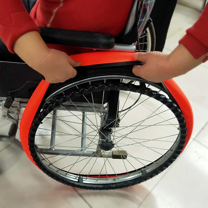Wheelchair Tyre Covers for Rear Wheels 24'' Waterproof Wheelchair Tire Covers Protect Floors Carpets