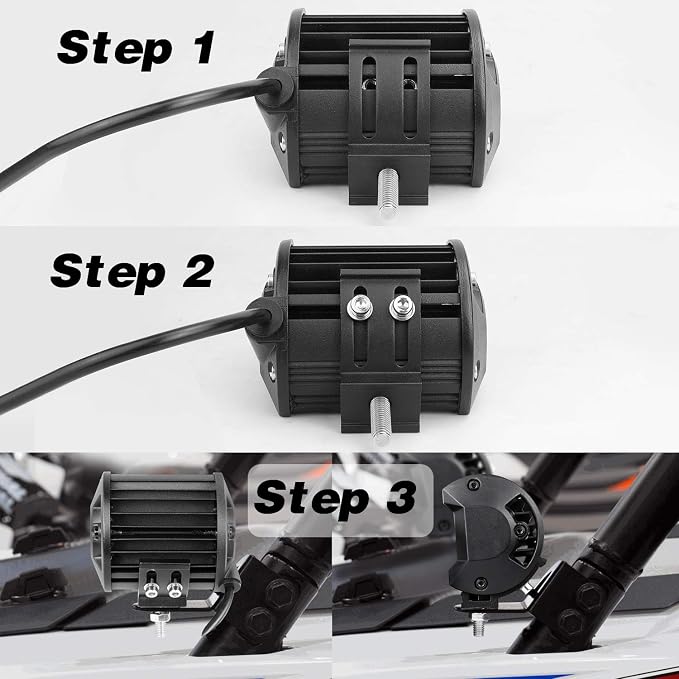 LED Light Bar Mounting Brackets 2PCS, Adjustable Bottom Mount Bracket Kits for LED Pod Lights Cubes Off Road Work Light Bar Fog Lights
