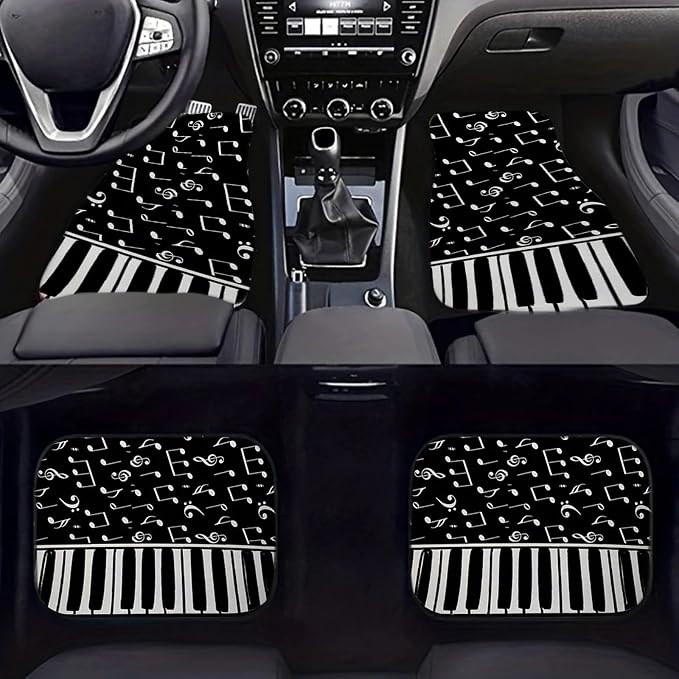 Car Floor Mats Non-Slip Automotive Floor Mats All-Weather Front Rear Car Floor Foot Mat Sets of 4 Pieces Foot Mats Rugs Carpet for Car Trucks SUV Sedans (NO.18)