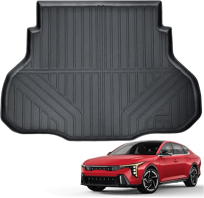 Auxko All Weather Cargo Liner Fit for Kia K4 Sedan 2026 2025 TPE Mat Accessories for Kia K4 Sedan 2025 All Season Guard Odorless Anti-Slip Cargo Mat Black