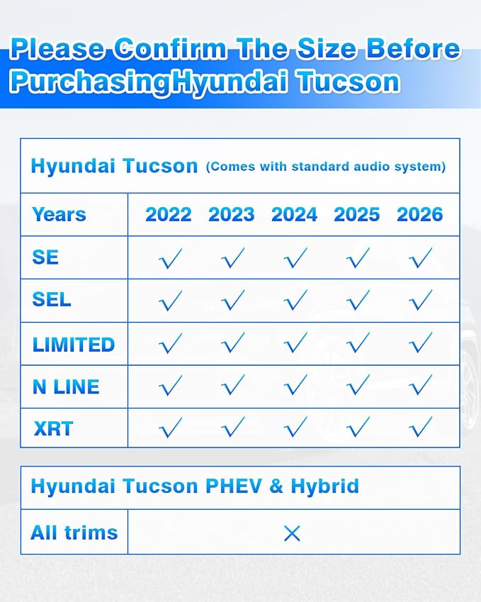 Cartist Floor Mats for Hyundai Tucson Gas 2022-2025 2026 (Not Fit Hybrid or PHEV), All Weather Cargo Liner for Tucson Accessories, Heavy Duty Tucson SE | SEL | Limited | XRT Car Mats, Car Accessories