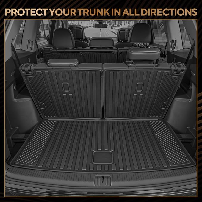 Naibeve Floor Mats for 2020-2025 Hyundai Palisade | All Weather Custom Fit Floor Mats, Lower Cargo Mat, Cargo Mat, Backrest Mats Interior Protector accessories