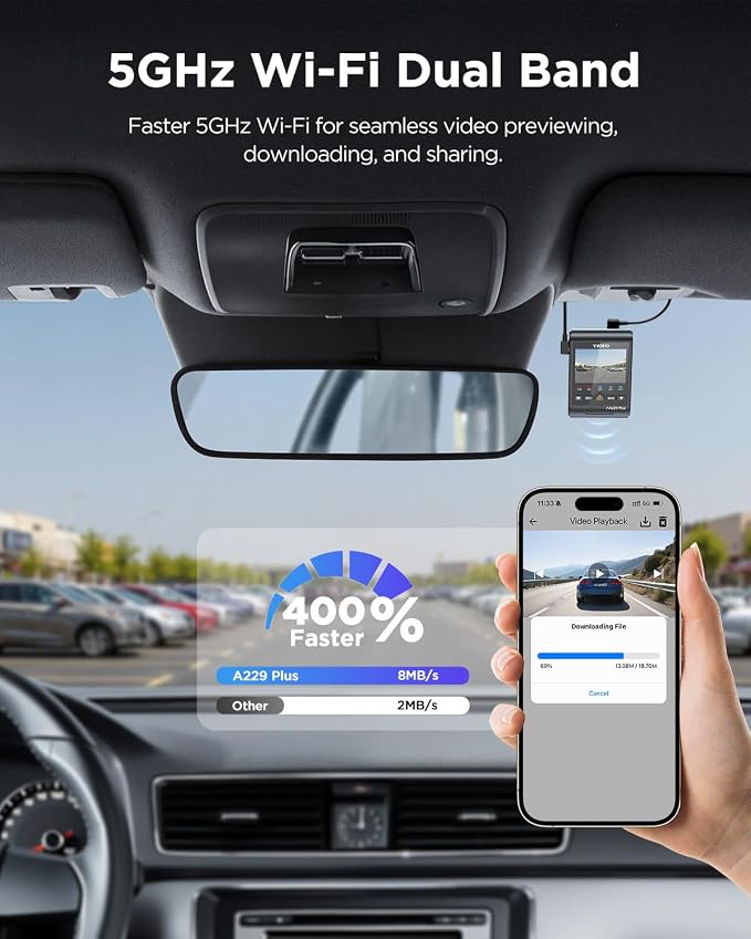 VIOFO A229 Plus Dash Cam Front and Rear, 2K Dual STARVIS 2 Sensors & HDR | 1440P+1440P Car Dash Camera, 5GHz Wi-Fi, Smart Voice Control, Ultra-Precise GPS, Built-in Supercapacitor, 24H Parking Modes