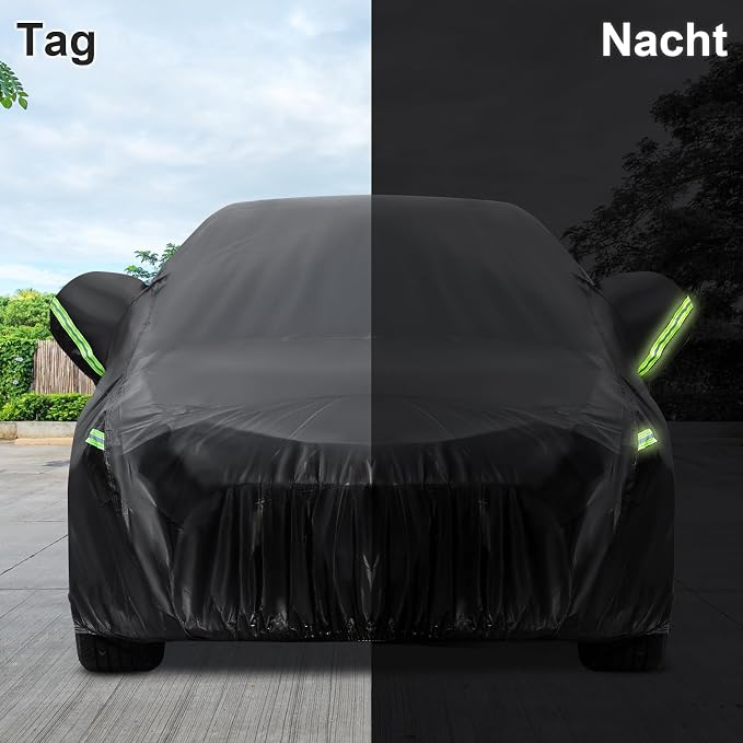 Sailnovo Car Cover Waterproof All Weather, 7 Layers Heavy Duty Full Exterior Cover for Car Outdoor Snow Sun UV Protection with Zipper for Automobiles（SWM9)