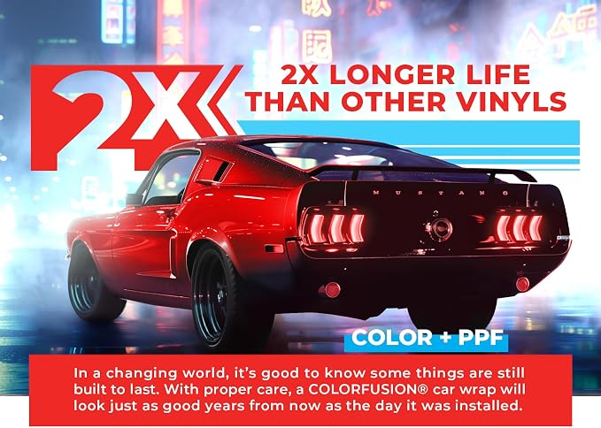 ColorFusion PPF by VViViD, Gloss Ultra Red Dry Apply PPF Vinyl Car Wrap Roll 6ft x 5ft