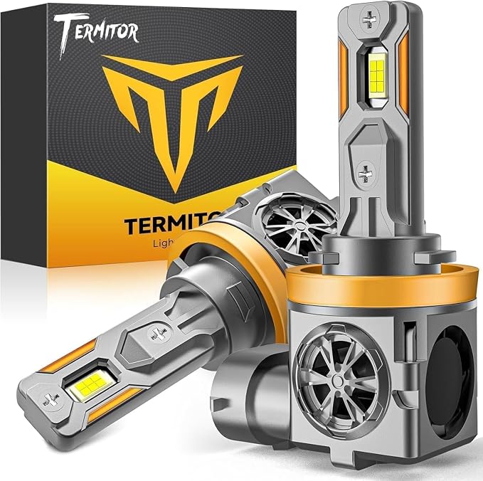 Termitor Latest H11 Light Bulb, H9 Halogen for Off-road | 106K Lumens, 6500K Daylight White, No Adapter Required, Easy Install, 75,000hrs+ Lifespan, IP68, 1:1 size, Pack of 2