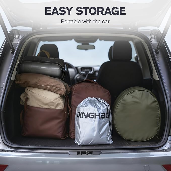 DINGHAO Car Cover Waterproof All Weather with Hot Stitching for Automobiles,6 Layers Outdoor Full Exterior Cover Sun UV Rain Snow Wind Protection Fit for 189"(189 * 73 * 65 inch) SUV