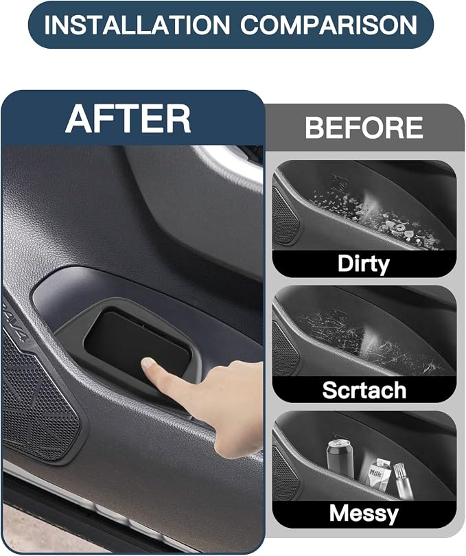 Ruiya 2025 RAV4 Trash Can for 2025 Toyota RAV4 Hybrid Accessories Trash Bin with Lid for Storage Toyota RAV4 Accessories Plastic Garbage Can Compatible with 2019-2023 2024 2025 Toyota RAV4 All Trim