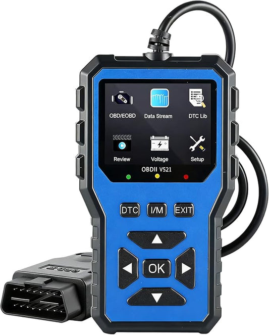 OBD2 Scanner Diagnostic Tool, 2026 Upgraded Car Code Reader (Blue) | Car Diagnostic Scanner Tool, Check Engine Code Reader with Live Data, Mode 6/8, Battery Voltage, Read & Clear Error Code