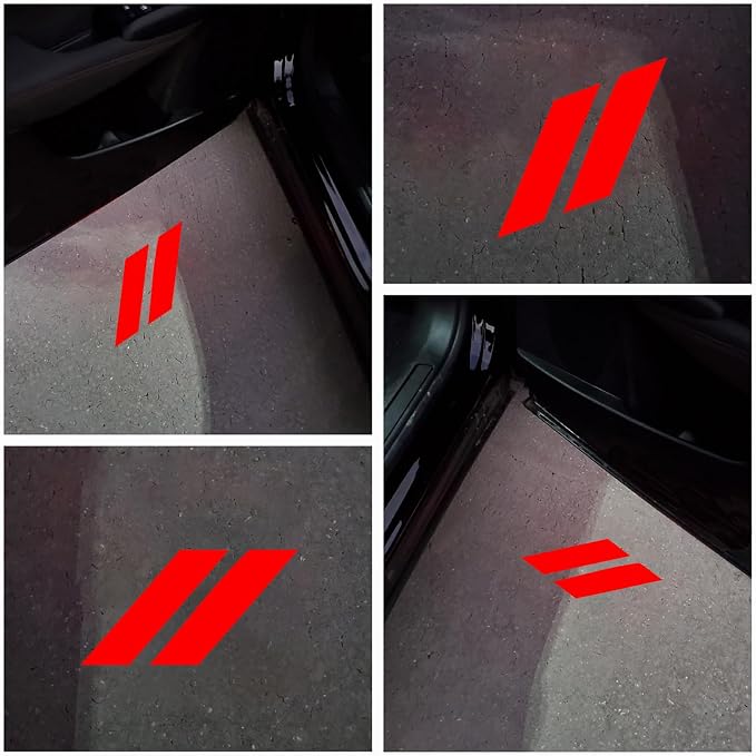 2PCS Never Fade Door Lights Logo for Dodge Challenger Hornet GT R/T, Courtesy LED Welcome Puddle Projection Light Lamps Accessories (RED)