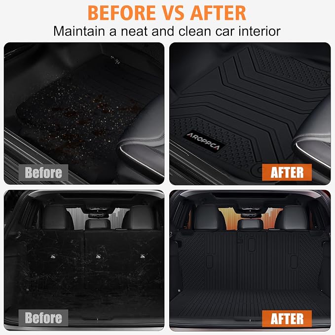 All Weather Floor Mats Cargo Liner with Backrest Mat for Mazda CX-5 2017-2025, TPE Rubber Liners Full Set wih Door Sill Protectors Automotive Mats for Mazda CX5 2025 Accessories