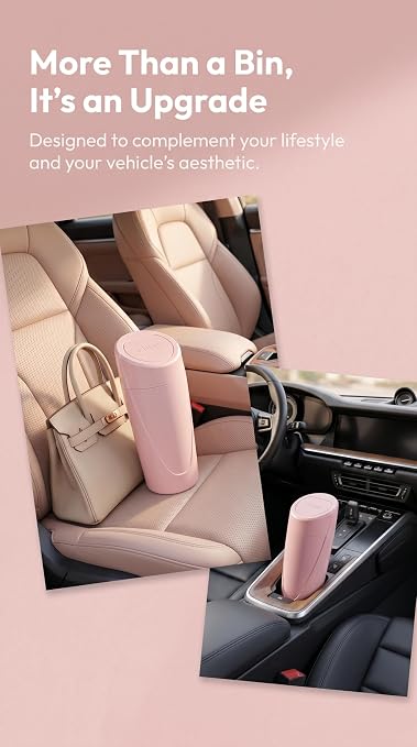 Car Trash Can, 2 Pack Leakproof Mini Garbage Bin with Lid, 40 Bags | Leakproof, Mini Car Garbage Bin, With Lid