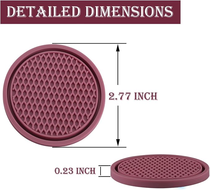 SINGARO Car Cup Coaster, 4PCS Universal Non-Slip Cup Holders Embedded in Ornaments Coaster, Car Interior Accessories, Purple Glow
