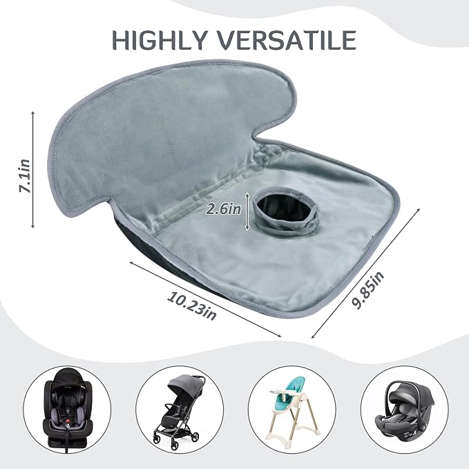 INFANZIA Dry Seat, Car Seat Protector Waterproof Carseat Liner Potty Training Toddlers, Baby and Infants, Piddle Pad for Carseats Strollers (Black and Gray, 2-Pack)