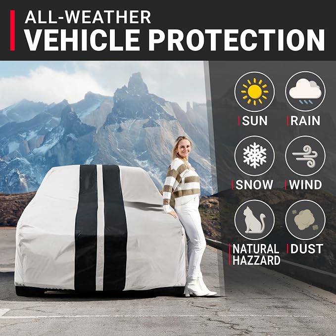 iCarCover Fits [2000-2006 Toyota MR2] Premium Custom Car Cover Waterproof All Weather Resistant Outdoor Indoor Sun Snow Storm UV Protection Form-Fit Padded Cover with Straps - Light Gray/Black