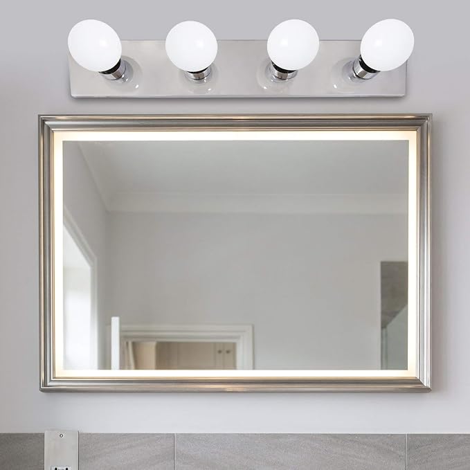 Maxxima G25 Globe LED Light Bulbs, 450 Lumens, 2700K, 40W Equal, 6 Pack | Soft Warm White, E26 Base, Indoor Use Bathroom Vanity Makeup Mirror