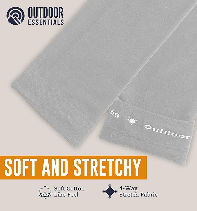 OutdoorEssentials UV Sun Sleeves for Men & Women, Cooling Arm Sleeves UPF 50+ | Golf, Tattoo Cover Up, Sun Protection