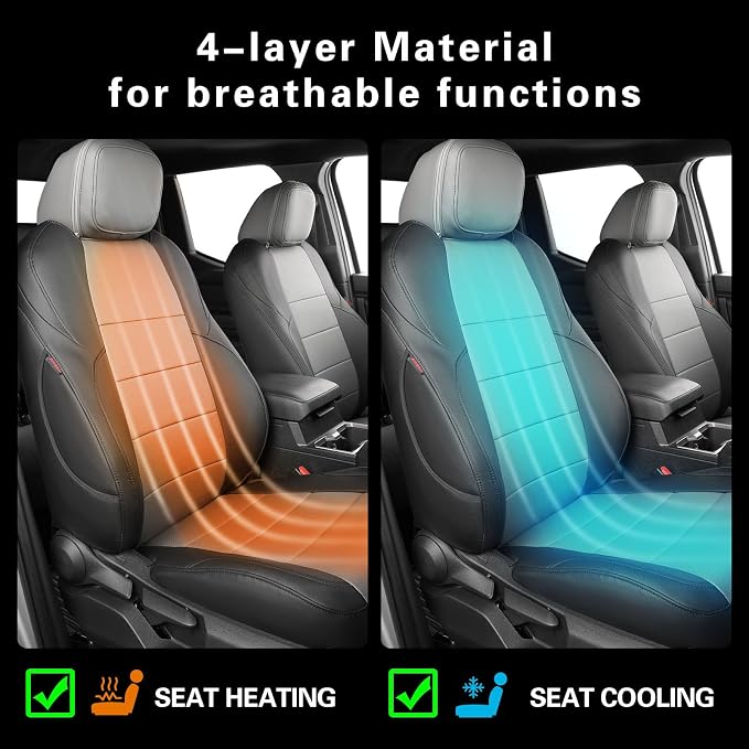 coverdream Front Tacoma Seat Covers Custom Fit for 2024-2026 Toyota Tacoma SR,SR5,TRD Sport,TRD Off-Road,Limited Truck,Fully Covered Waterproof Leather Car Seat Protector (Front Row Only,Black/Gray)
