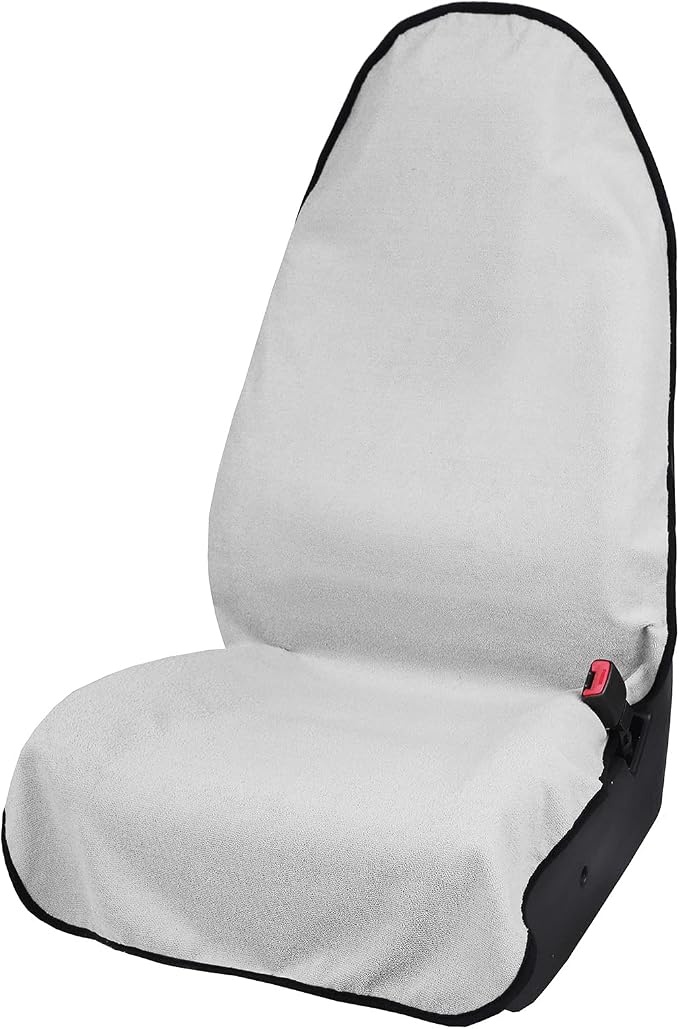 Leader Accessories Waterproof Towel Car Seat Cover, Front Bucket, White | Universal Non-Slip, Fits Car Truck SUV, Machine Washable, For Dog & Kid, Pets, Yoga, Gym, Beach, Swimming, Outdoor Sports