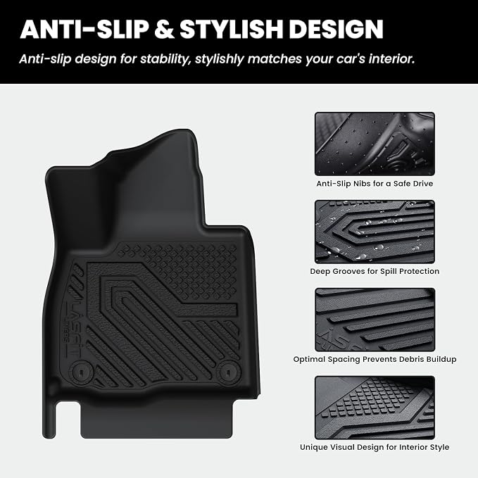 LASFIT Floor Mats & Backrest Mats & Cargo Mat for Hyundai Palisade 7/8 Seats 2026 (Only Fit Gas, Not Fit Hybrid), All Weather TPE Custom Fit Car Mats Floor Liners, Full Set Mats Accessories, Black