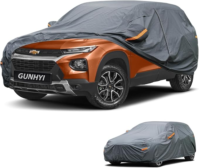GUNHYI Premium Car Cover Custom Fit Chevrolet Trailblazer(2001-2010), 16 Layers Heavy Duty Car Cover Waterproof All Weather with Zipper Door for Sun Rain Snow Dust Uv Protection