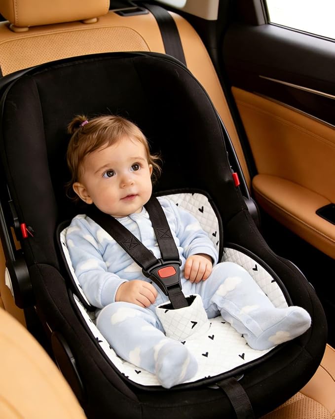 2 Pack Waterproof Baby Piddle Pads Carseat Potty Training Car Seat Protector, Waterproof Infant Car Seat Liner Cover to Prevent Pee, Leakproof and Washable (Black and White)